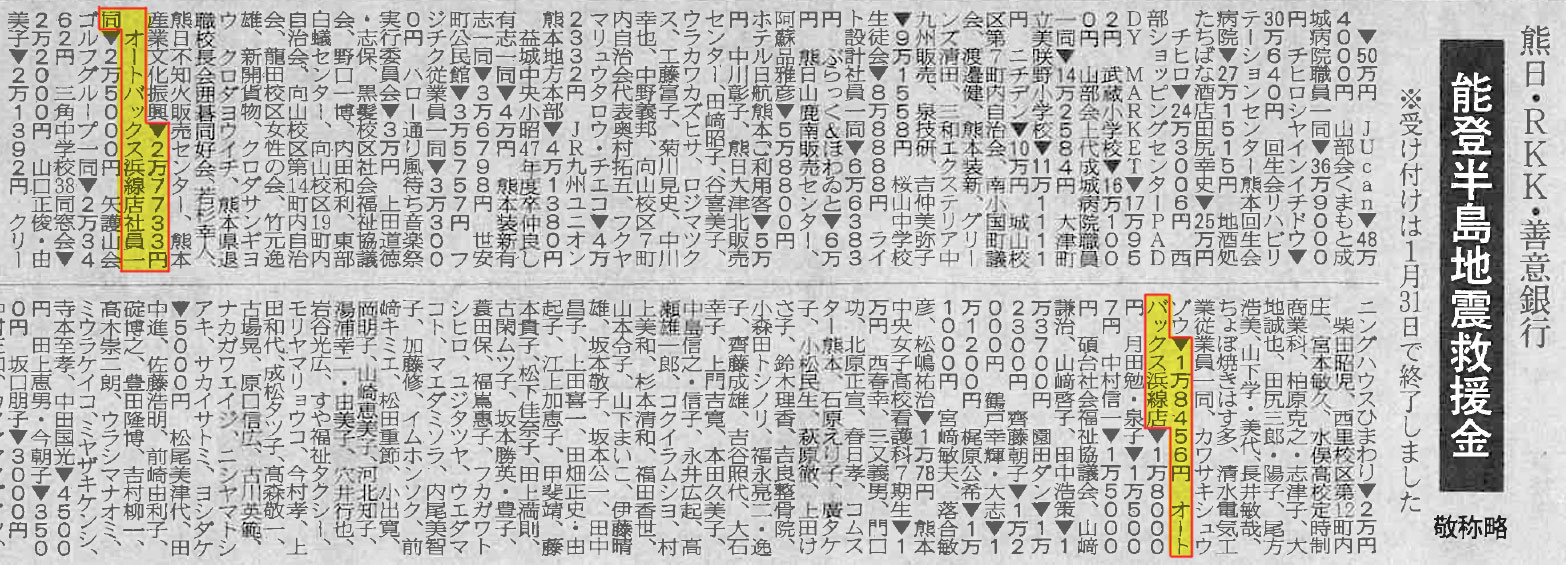 能登半島地震に寄付